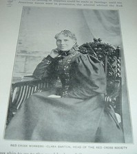 1899 Antique Print CLARA BARTON HEAD RED CROSS SOCIETY Sister Bettina Dr Lesser