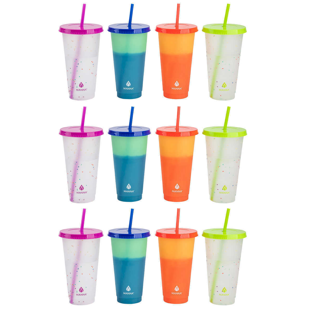 5 Pack Tumblers with Lids 24oz Colored Acrylic Reusable Cups with Lids and  Straws