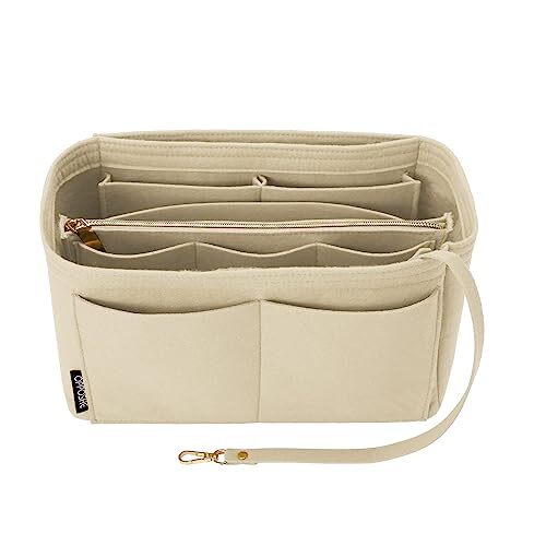 Geldbeutel Organizer Einsatz für Handtaschen, weiche Filztasche mittel klassisch - beige - Bild 2 von 7