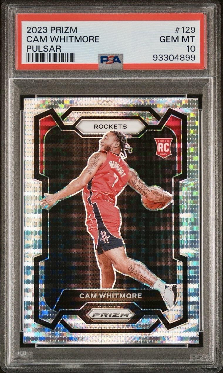 2023 Panini Prizm 129 Cam Whitmore Pulsar Prizm RC PSA 10 GEM MT Rockets Wizards