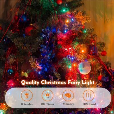Weihnachtsbeleuchtung Deko für Weihnachtsbaum Garten Hochzeit Deko LED Licht 100LED