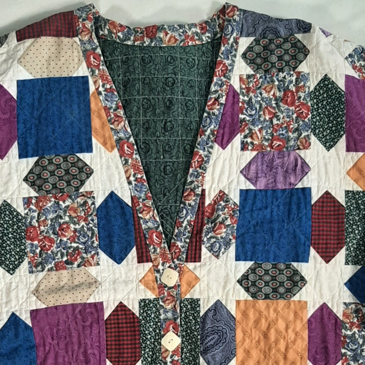 Handmade Womens Multi Color Patchwork Cottage Cor… - image 3