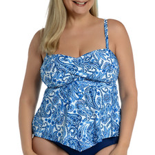 Mynah Paisley Tankini Swimsuit Top Plus Size 18W, 20W, 22W, 24W New Msrp 52