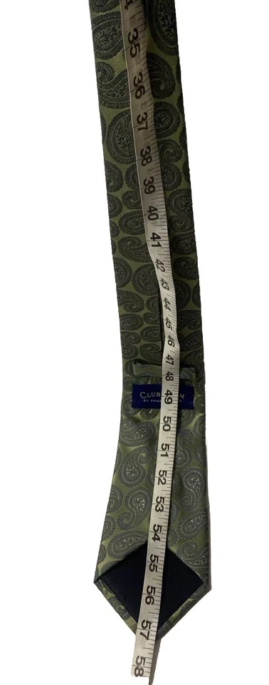 Men’s Club Room By Charter Club Tie 59” 100% Silk Green Paisley - Imagem 3 de 4