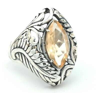 Video Samuel B Behnam BJC 925 Sterling Silber natürlicher Citrin Edelstein Ring 