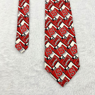 EAGLE Neckwear NC State Logos Men s Tie 4x58  Silk Made In China