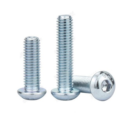 Galvanized Steel M3 M4 M5 M6 M8 Hex Socket Bolts Button Head Screws ISO7380
