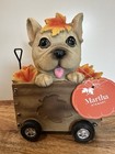 NEW Martha Stewart  French Bulldog With Leaves Fall/ Autumn Decor