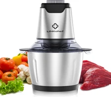 250W Mini Food Chopper 5-Cup Processor with 4 Blades, Stainless Steel