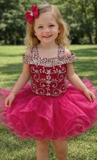 Girls Pink Fuchsia Cupcake Pageant Princess Birthday Dress.