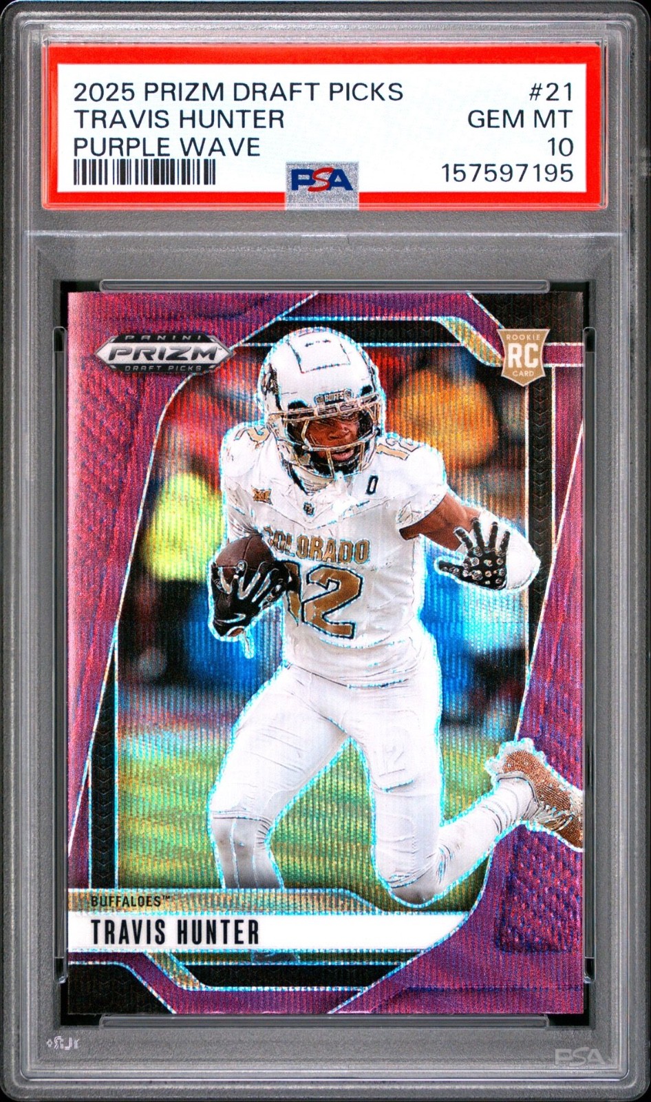 Travis Hunter Panini Prizm Draft Picks #21 Purple Wave