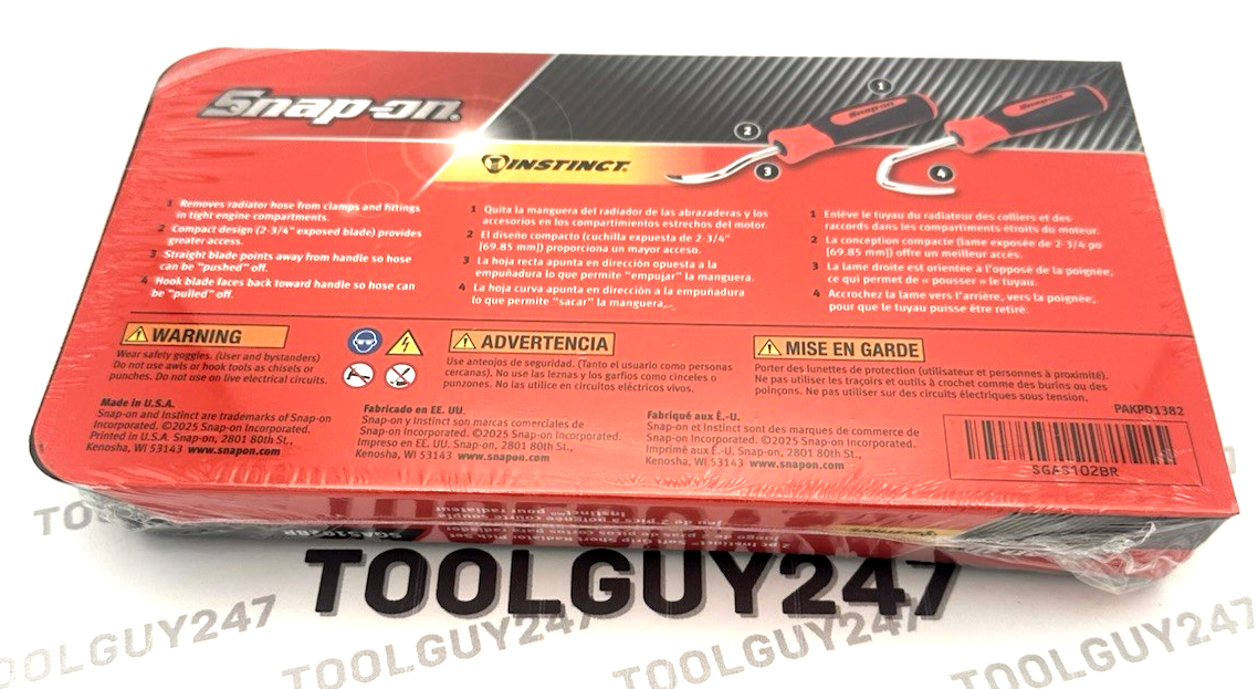 SNAP ON SGAS102B R RED Soft Grip Short Radiator Pick Set NEW USA