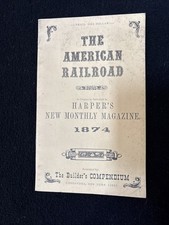 American Railroad 1874 Harpers Monthly Magazine reprint