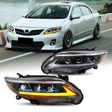 Pair Led Head Lights For Toyota Corolla 2011 2012 2013 Animation Front Lamps