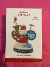 Hallmark Keepsake Ornament 2013 Snowman Band magic sound motion drum tuba