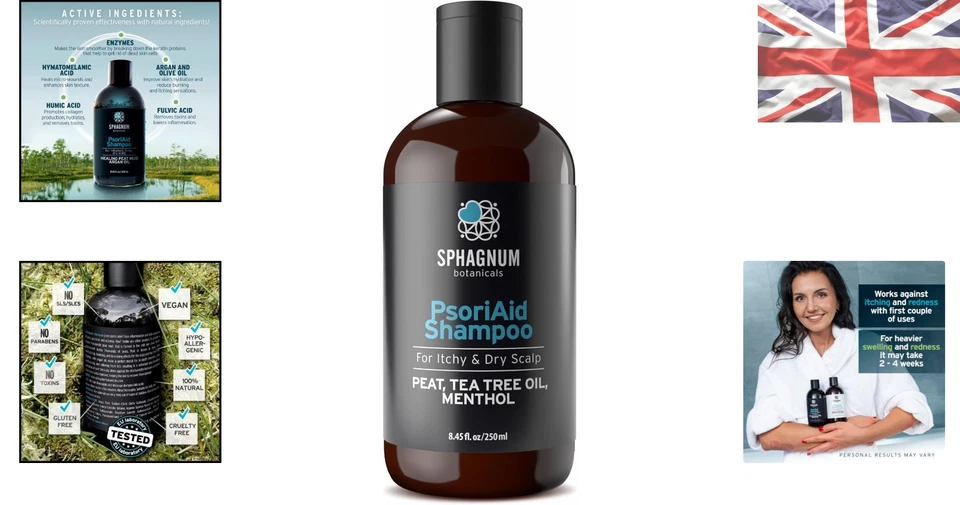 250ml Psoriasis Shampoo - Natural Dandruff Treatment with Peat Mud & Argan Oil - Image 2 of 4