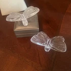 Waterford Crystal Vintage pair butterfly paperweight/ figurine