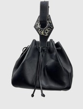 Ganni Leather Handbag Shoulder Bag Black