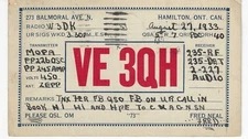 QSL  1933 Hamilton ON Canada   radio card