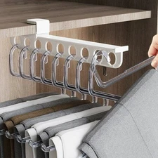 Pull Out Clothes Hanger Rod Wardrobe Clothing Rail Hanger Rack Extendable Close
