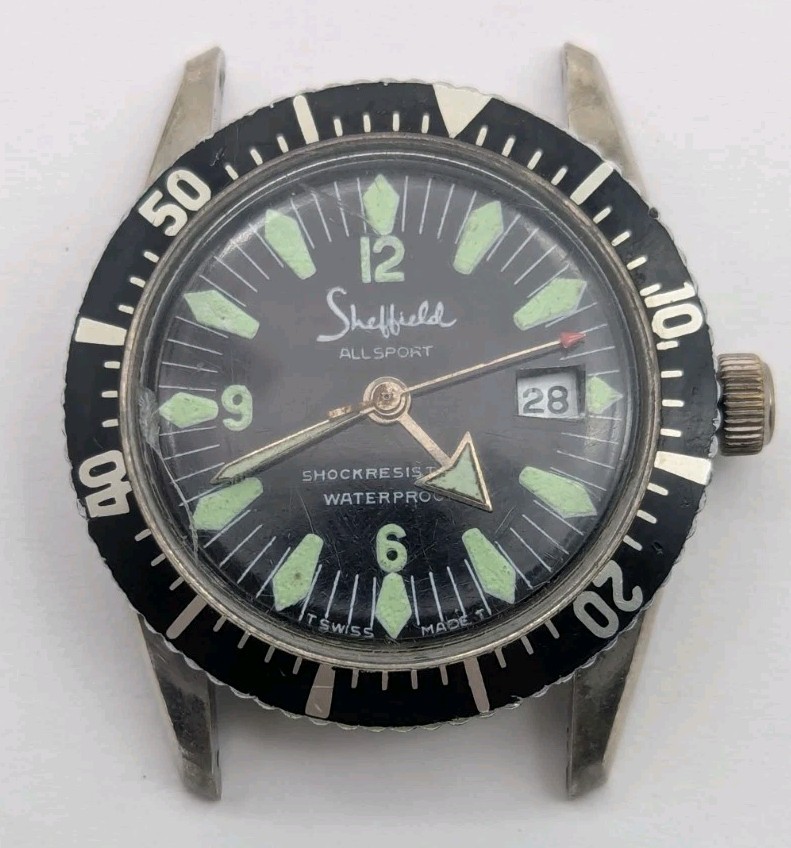 Vintage Sheffield Allsport Diver Mechanical Wristwatch IT'S