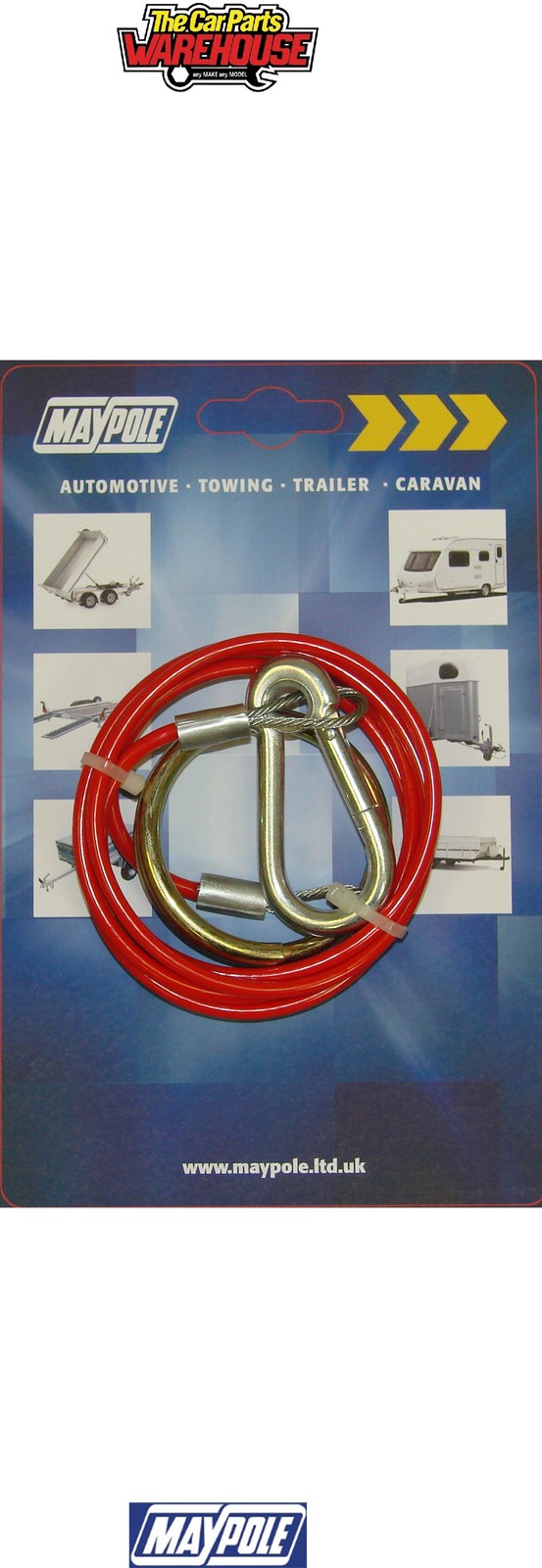 Maypole 498 1m x 2mm Red Breakaway Cable Display Packed