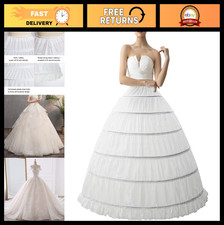 6 Hoop A-Line Petticoat Crinoline for Wedding Dress, Bridal Ball Gown Underskirt