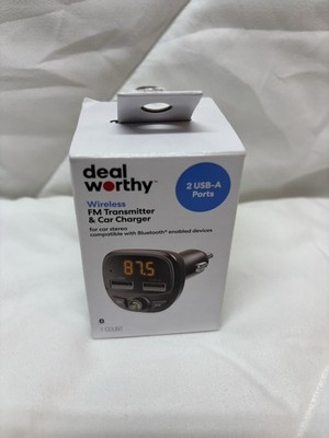FM Bluetooth Wireless FM Transmitter & Car charger dealworthy Black 2-USB A Port
