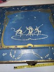 Vintage Globe Soap Tin Box Hinged Lid Dancing Nymphs Art Deco 1920s Blue Gold — photo 10