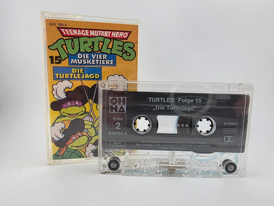 Teenage Mutant Hero Turtles 15 Vier Musketiere Die Turtlejagd MC Kassette OHHA - Bild 2 von 4