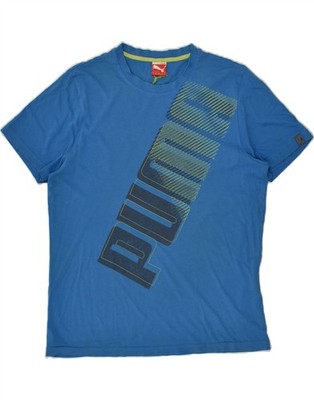 PUMA Mens Graphic T-Shirt Top Large Navy Blue NB07