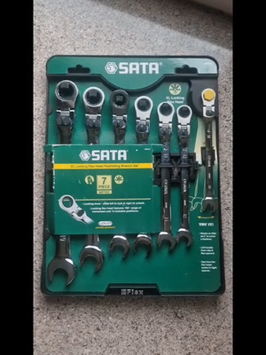 Sata XL Locking Flex Head Ratcheting Wrench Set 7 Piece 09043 10mm