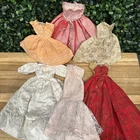 Vintage Mixed Lot of Barbie Clone & Artist Made- Homemade Long Dresses Clothing