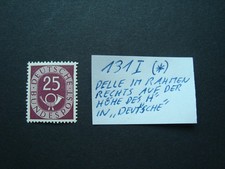 BRIEFMARKEN BRDEUTSCHLAND POSTHORN PLATTENFEHLER 131 I  ( * ) DELLE IM RAHMEN