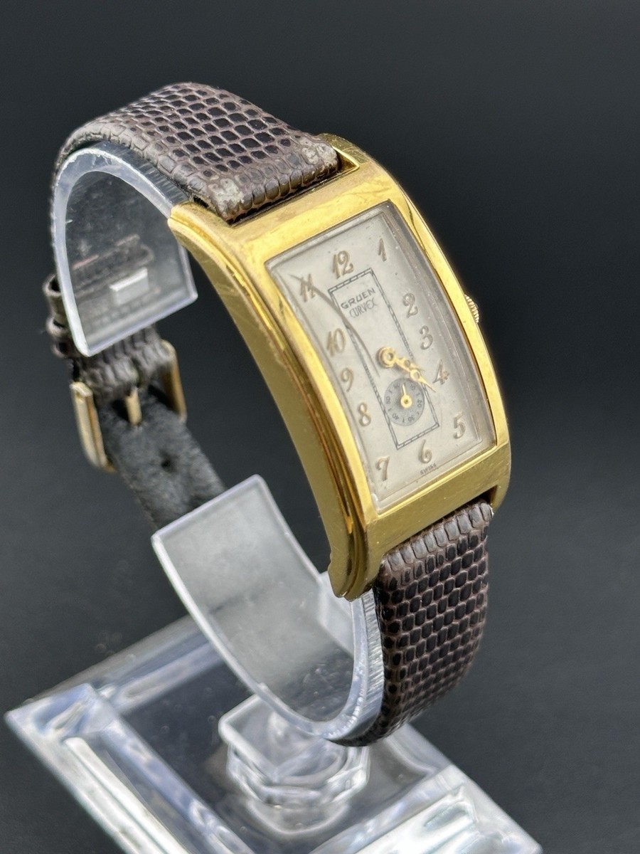 Working Vintage Gruen Curvex Quartz Women's Watch 10 Micron GS428