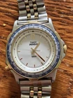 VTG Men’s TIMEX INDIGLO,  Quartz, Two-Tone Compass Bezel, New Bat., Running, NR