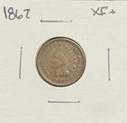 1867 Indian Head Cent, XF+. (11584)