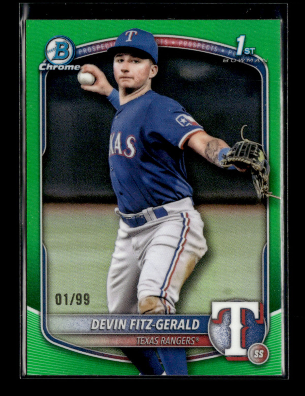 Devin Fitz-Gerald 2025 Bowman Chrome 1st Green 01/99 Chrome Prospects [don107