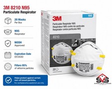 3M 8210 N95 Particulate Respirator, 20 Masks Per Box, BRAND NEW EXP. 07/2030