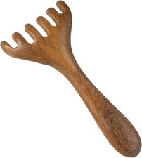 2pc Hemoton Wooden Massage Rake with Long Handle Six Claw Meridian Therapy