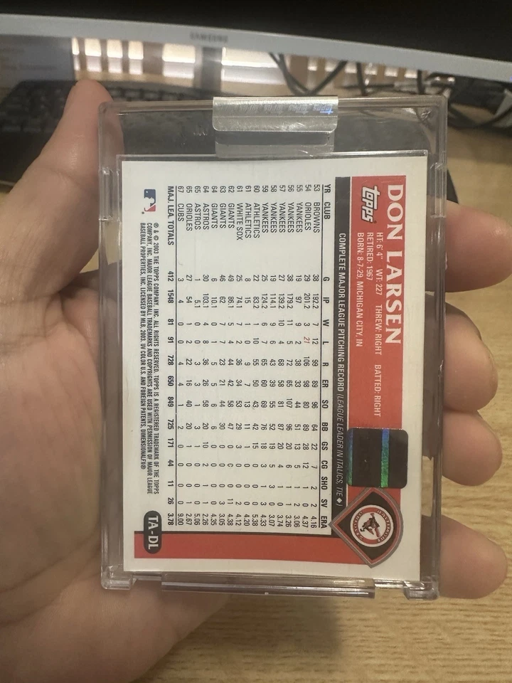 唐·拉森 2003 TOPPS 未流通亲笔签名签名正品 — 第 2/2 张图片