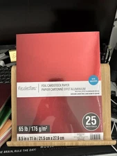 Recollections "  RED   FOIL  CARDSTOCK  PAPER "   8.5" x 11"  25 sheets