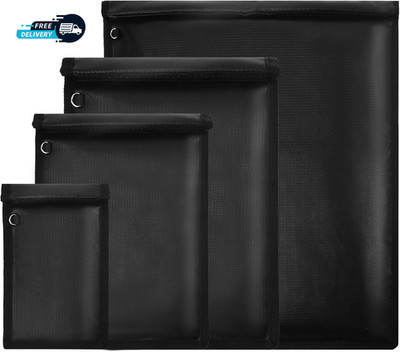 Faraday Bag 4 Pack Waterproof Fireproof Signal Blocking Pouch for Laptop