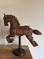 Large Hand Carved Wooden Carousel Horse Statue