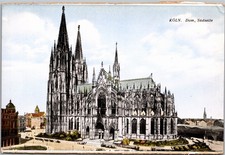 Postcard Germany Cologne Cathedral west side