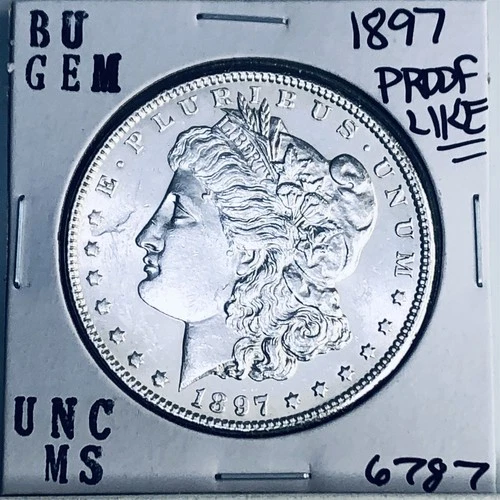 1897 BU GEM MORGAN SILVER DOLLAR UNC MS+++ U.S. MINT RARE COIN 6787