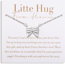 Angel Wings Memorial Necklace Sympathy Gifts for Loss of Loved One...