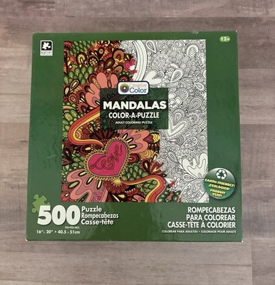 Karmin MANDALAS Color-A-Puzzle 500 piece,  Coloring Puzzle, New-Sealed In Box