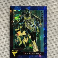 2020-21 Panini Flux - Magic Johnson #181 Blue Cracked Ice Prizm