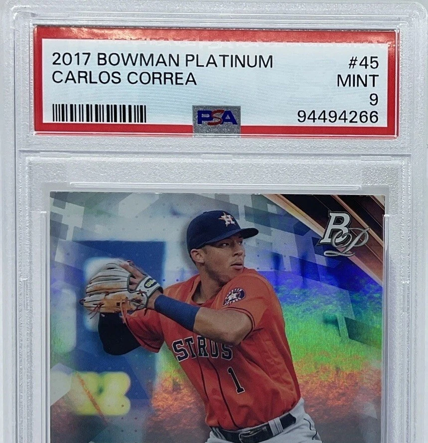 Carlos Correa PSA 9 - 2017 Bowman Platinum “Platinum Glove”  -Astros Homecoming - Image 2 of 4